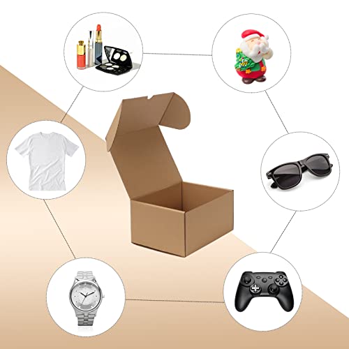 Image of RLAVBL 8x6x4 Shipping Boxes Set of 25, Brown Corrugated Cardboard Mailer Box for Packing, Mailing, Business