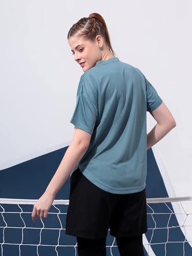 Image of Kvetoo Women Apple Cut Gym T Shirt Breathable Workout Tee Slim Fit Activewear Top Sports Training Yoga T Shirt Women