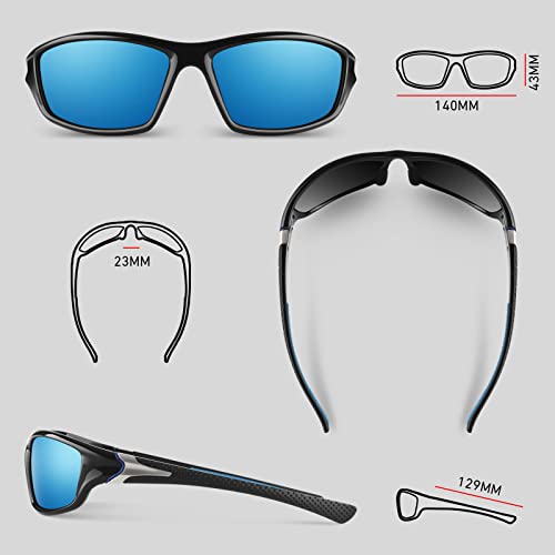 Image of WEAROYO Polarized Sports Sunglasses for Men Women,Fishing Driving Rectangular Goggles UV400 Protection