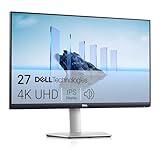 Dell S2721QSA 27" 4K UHD (3840x2160) Monitor, 60Hz, IPS, 4ms, AMD Radeon FreeSync, 99% sRGB, Altoparlanti integrati, DisplayPort, 2x HDMI, Argento