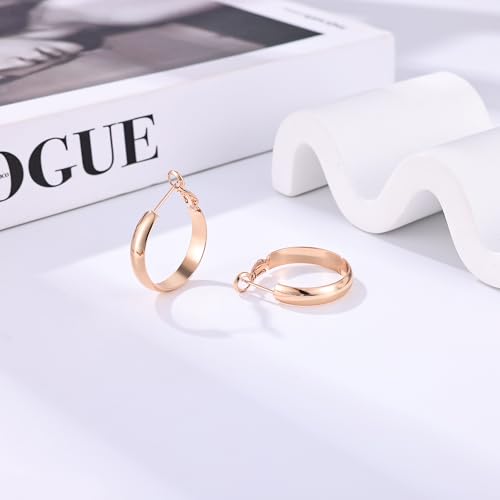 Image of Gacimy Gold Hoop Earrings for Women with 925 Sterling Silver Post