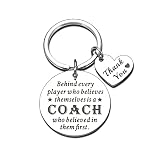 Coach Thank You Gift Keychain for Men Women Appreciation Key Chain Present for Football Basketball B