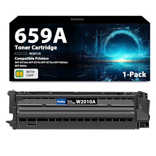 659A Toner Cartridge with Chip Replacement for HP 659A W2010A Toner Cartridge for Color Laser Enterprise MFP M776 M856x M856dn M776z M776dn Printer, 1 Pack 659A Toner Black