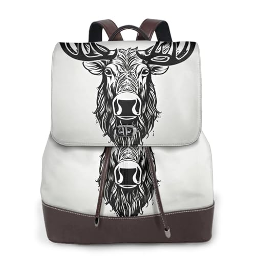 Sac à dos en cuir imprimé cerf, l'esprit d'évasion au quotidien pour homme et femme