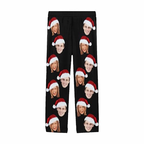 Personalized Face Pajamas Pants for Men Custom Pajamas Bottom Sleepwear Bottoms with Pockets,3