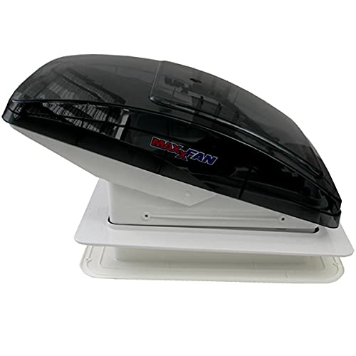pro-Styling MAXXFAN Deluxe schwarz getönte Klarglas Dachluke Dachfenster Dachhaube 40x40 cm mit Ventilator