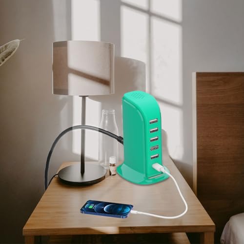 Image of USB Tower Charging Station Upoy, Multiport Chargers for Multiple Devices 40W, Small Charging Hub for Desk, Office, Travel, USB Power Block Adapter for iPhone /Ipad