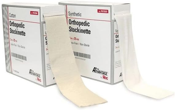Stockinettes Cotton Material 1/bx Latex Free Non-Sterile Soft Fabric Tubular Bandage (4" x 25 yd/bx)