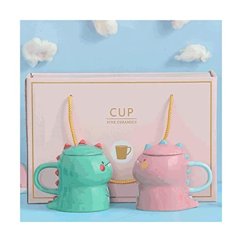 XIEAE Tazón Taza de café de 450ML/15,9 OZ, Juego Creativo de Tazas de café con Forma de Dinosaurio Bonito, Taza de Bebida Segura para microondas para té, Bebidas frías o Calientes Exquisito