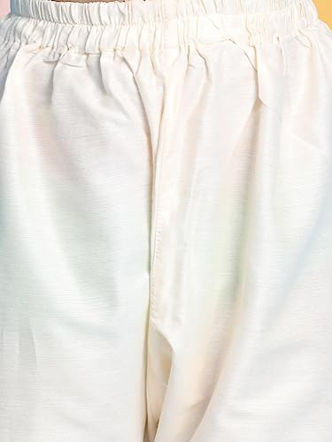 Image of VASTRAMAY Girls White Viscose Kurta Set | Traditional Indian Outfit