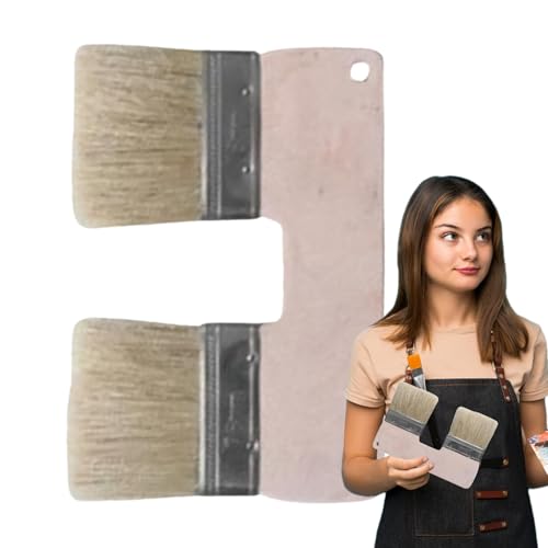 Pintura para pared de doble pincel, herramienta de doble revestimiento, cepillos de líneas de corte | Pincel de revestimiento de bordes gruesos de 3 pulgadas, herramienta de pintura para detalles de