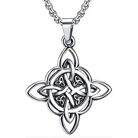 NIGHTCRUZ Witches Knot Necklace, Celtic Knot Pendant with Triquetra Trinity Cover