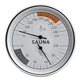 Sauna-Thermometer & Feuchtigkeitsmesser mit Fahrenheit – Ganzmetall-Messgerät für Dampfbäder |...