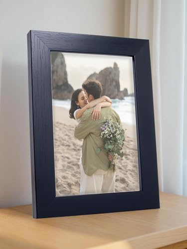 Image of GOLDEN PEACOCK Photo Frame PVC Body with MDF Back | Wall Hanging & Desk Display | Picture Frame for Gifts and Home Decor (Black-4x6, Set Of 1)