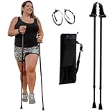 York Nordic Bastones motivadores grandes y altos para caminar para equilibrio y rehabilitación, 2 piezas, fuertes cierres de botón, patas de goma desmontables, bolsa de viaje, para alturas de 4 a 7