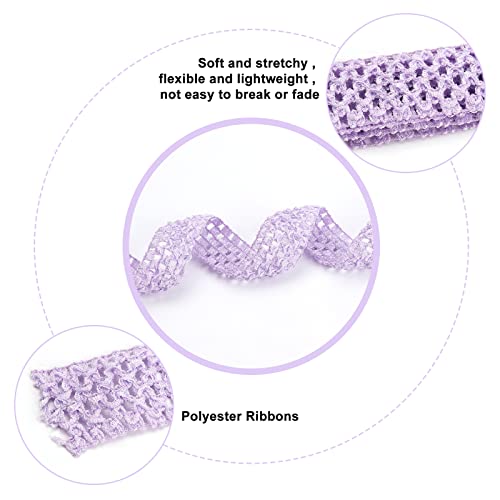 GORGECRAFT 5.5 Yards 1.6" Wide Elastic Crochet Headband Ribbon Polyester Crochet Stretch Trim Fabric for Hair Accessories Tube Top Hair Band Making - Image 4