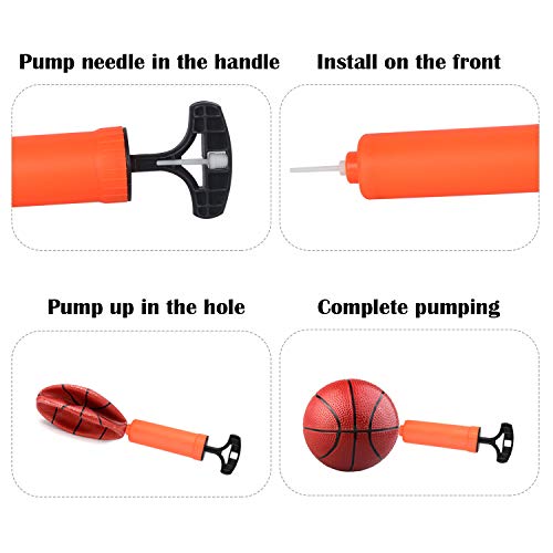 Kids Basketball Hoop - Mini Hanging Wall Basketball Backboard with Pump and Ball Indoor Outdoor Toy Set for Boys Age 3 4 5 - Thumbnail 3