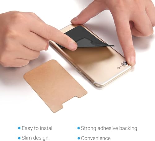 Image of Mizi (2 Pack Adhesive Phone Stretchy Wallet, Card Holder for Back of Phone Stick on Phone Cases for iPhone /Android /Samsung Galaxy - Grey