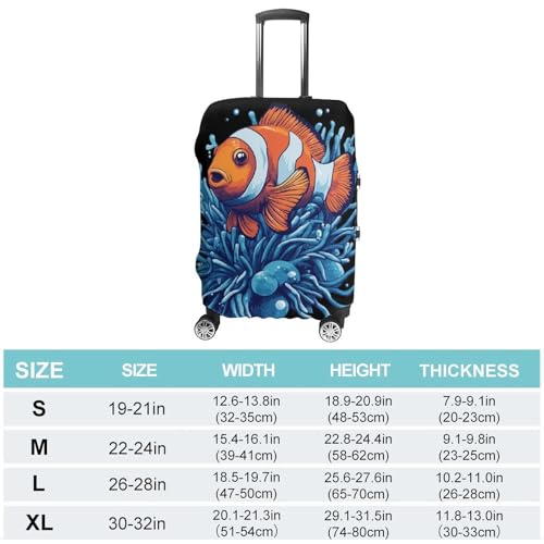 Clownfish on Anemone Luggage Covers Washable Travel Suitcase Cover Elastic Baggage Protector2