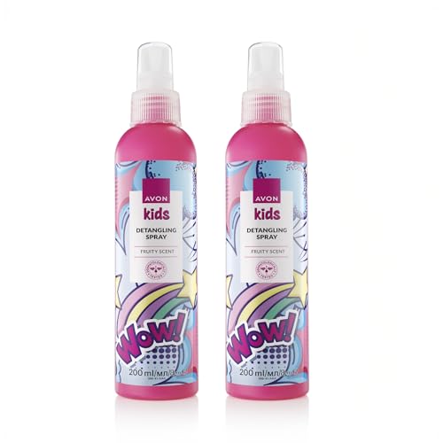 Avon Kids Detangling Spray Moisturise & Tame Tangles Without Tears Child-friendly Haircare Essential Fruity Scent 200ml (Pack of 2)
