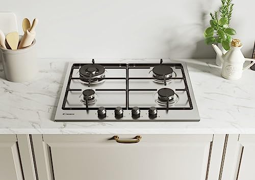 Table de cuisson au gaz Inox 4 feux 60 cm Brûleur double couronne 9 25 kW - vue 3