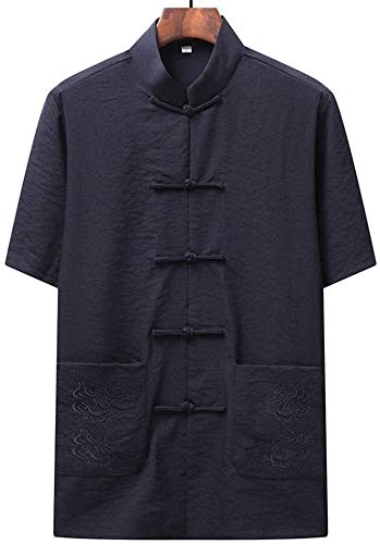 TaiChi Uniform,Tai Chi Clothing, Men Martial Art Jacket, Chinese Traditional Clothing China Ancient Costume Tangzhuang Kung Fu Long Sleeve Tai Chi Shirt Outfit Uniform(A_XXXX-Large)