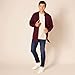 Amazon Essentials Men's Regular-Fit Long-Sleeve Two-Pocket Flannel Shirt, Burgundy Heather, X-Small