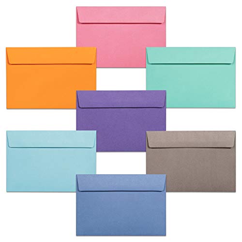A4 Envelopes, 49-Pack Colored Envelopes 4x6, Envelopes for Invitations, Pastel Colored Envelopes, A4, 4 1/4 x 6 1/4 Inches, 7 Colors