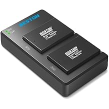 BESTON 2-Pack LP-E17 Battery and Charging Base for Canon EOS R50 R100 RP R10 R8, Rebel T8i, T7i, T6i, T6s, SL2, SL3, EOS M3, M5, M6 Mark II, 77D, 200D, 750D, 760D, 800D, 8000D Camera