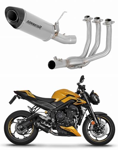DOMINATOR Ligne complète d'échappement Collecteur Silencieux Titane HP8 compatible avec Street Triple 765 RS 2024-2025