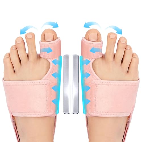 DaaJu 2 x Corrector de Juanete, Enderezador de Juanete Corrector Nocturno y Día, Férula para Juanete, Enderezador de Dedo con Ajustable, Corrector de Juanete Hallux Valgus con 2 Correas Ajustables