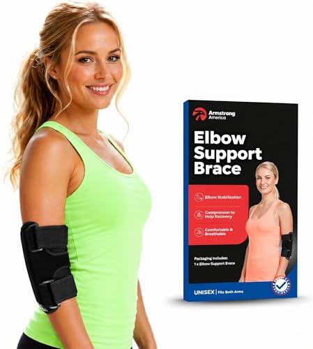 Elbow Splint Tendonitis Elbow Brace | Cubital Tunnel Brace for Sleeping | Tennis Elbow Brace Support & Compression Sleeve Elbow Immobilizer for Ulnar Nerve | Tennis Elbow Brace | Women & Men Fits Most