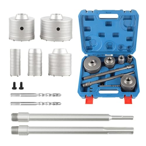 Kit de 9 piezas para taladro de hormigón, fresas de carburo de tungsteno de 30, 40, 65, 80 y 100 mm, para hormigón, ladrillo, cemento, piedra y perforación de paredes miniatura 1