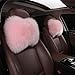MLOVESIE Fluffy Car Headrest Pillow Furry Long Wool Lumbar Auto Head Neck Support Pillow Cushion Natural Luxury Fur Warm Soft Comfort Winter