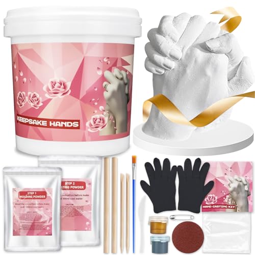 BSTGEKELY Hands Casting Kit Hand Moulding Kit Holding Hand Mold Kit for Couple Anniversary Wedding Gifts Birthday Gifts Couples Gifts Personalised Gifts for Him or Her