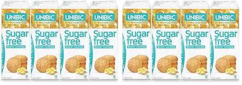Image of Unibic Sugar Free Butter Cookies I Low GI No Maida I Cashew Biscuits I Sugar-Free Snack I Healthy Cookies | 300 Gram (75 G*4) /270 Gram (67.5G*4) (Pack of 2)