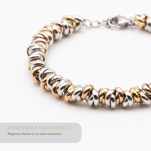 OMI® - Bracelet pour femme tressé avec nœuds en acier, différentes couleurs, Réglable, Acier allié, Aucune pierre précieuse. – vue 6