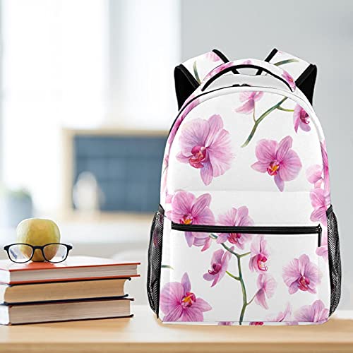 Sac à dos aquarelle orchidée outdoor daypack college school bookbag léger - 6