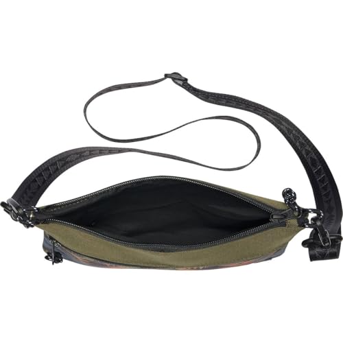 Pendleton Sacoche Crossbody Bag, Black with Southwestern Pattern, Polyester, 10x7.5 Inches, Multiple Zippered Pockets3