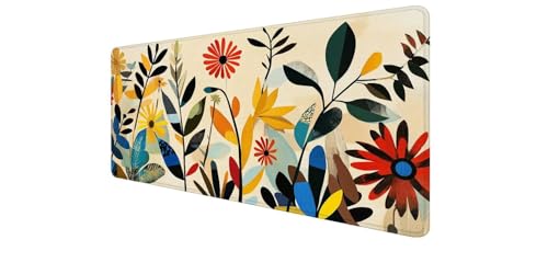 Tapis de souris XXL 1600x800mm Fleurs tapis de bureau géant antidérapant