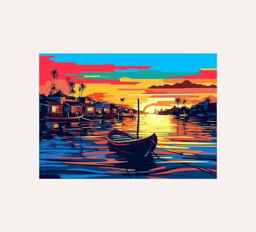 Póster e impresiones de decoración de pared de río Pop Art sin marco #5 (11.5 x 16.5 pulgadas, 30 x 42 cm, horizonte del río Congo 1)