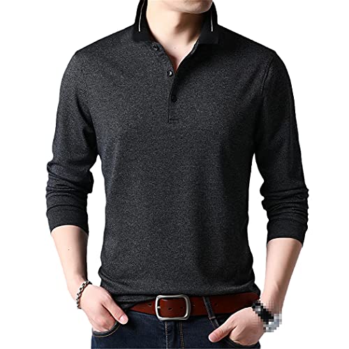 Polo en coton homme manches longues confortable pour masquer les formes