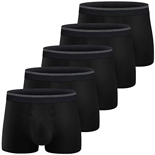 CSYER Mens Boxer Briefs Underwear Comfortable Cotton Breathable Tagless Short Leg Boxers Brief for Men Boys 5 Pack L
