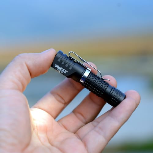 Image of Manker E02 III Everyday-Carry Flashlight, USB-C Rechargeable AAA Flashlight, Pocket EDC Flashlight with Magnetic Tail, Reversible Clip (560Lumens 6500K Cool White, Black)