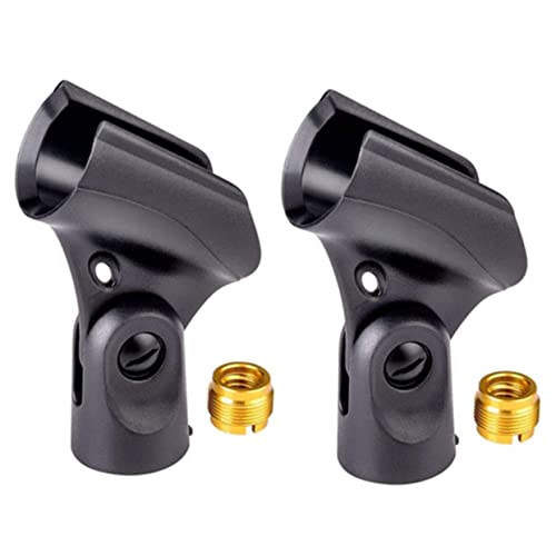 HANABASS 2Pcs Professional Microphone Clip Microphone Holders with Angle for Stands for Ktv Concerts and Stage Performances
