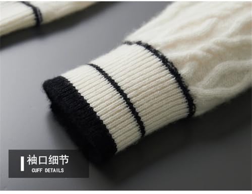 Men's Winter Wool Cashmere Sweater Twisted Flower Thickened O-Neck Pullover Loose Striped Knit Warm Sweater4