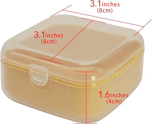 DODAMOUR Small Travel Soap Case with Lid, Lockable Soap Box, Leak-Proof Soap Container with Perforation, Portable Soap Box for Traveling, Camping, Hiking, and Exercising (2 Pcs, Green, Yellow)