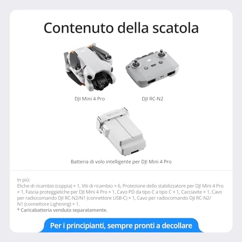 Mini 4 Pro (con RC-N2), mini drone pieghevole per adulti con fotocamera HDR in 4K, meno di 249 g, autonomia di volo di 34 min., distanza di trasmissione video max. di 20 km, C - Gadget - Immagine 6