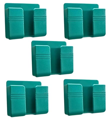 Image of WALLVIEW TECH Pack of 5 Wall Mounted Mobile Holder Storage Case for Remote Wall Mounted Mobile Stand /Multi Purpose Stand with Hole for Phone Charging (Green)