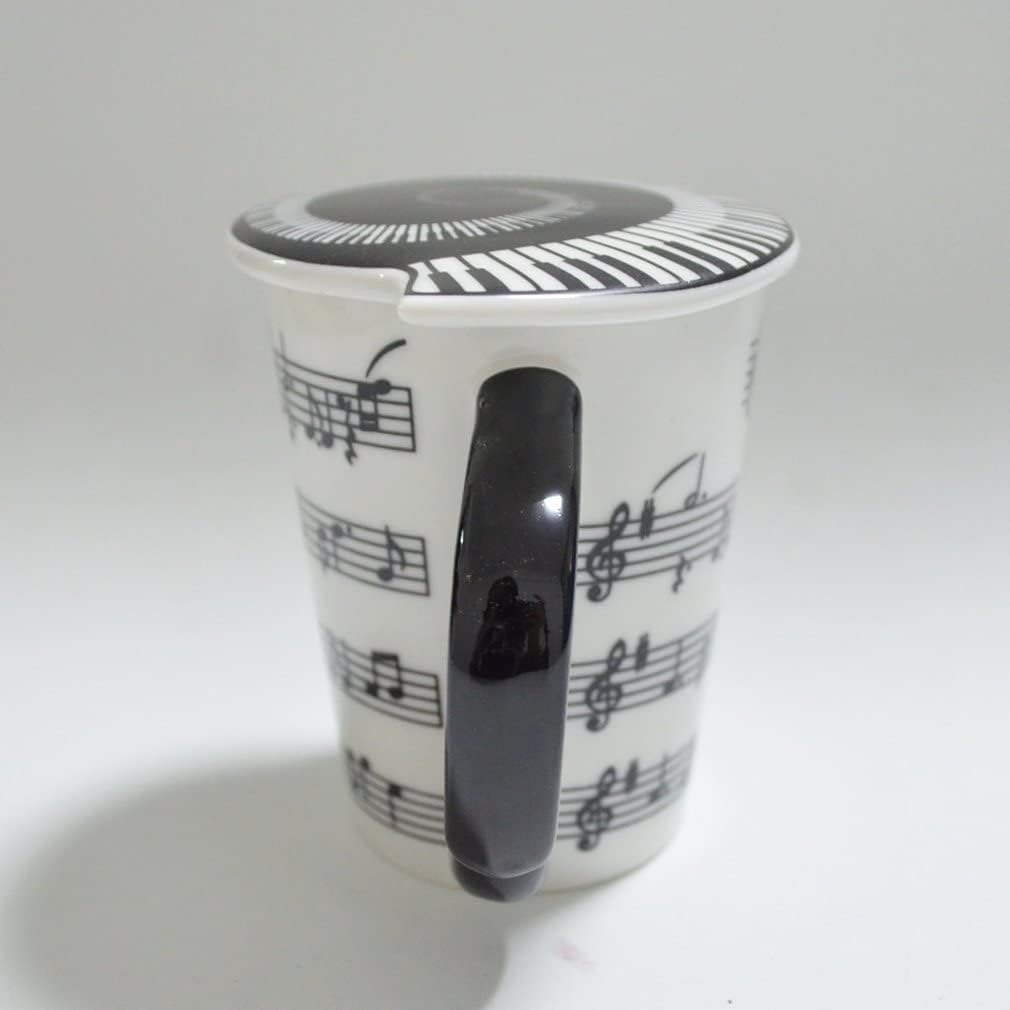 HLJgift Creative Ceramic Musician Coffee Mug Tea Cup with Lid Staves Music Notes as Valentine's Day Gift Teacher Gift - Image 5